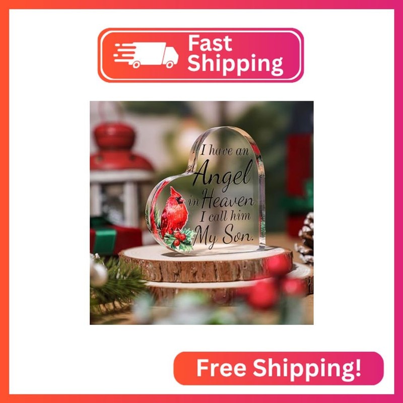 Karenhi 4 Inch Cardinal Memorial Gift for Loss of Son, Sympathy Remembrance Deco gallery
