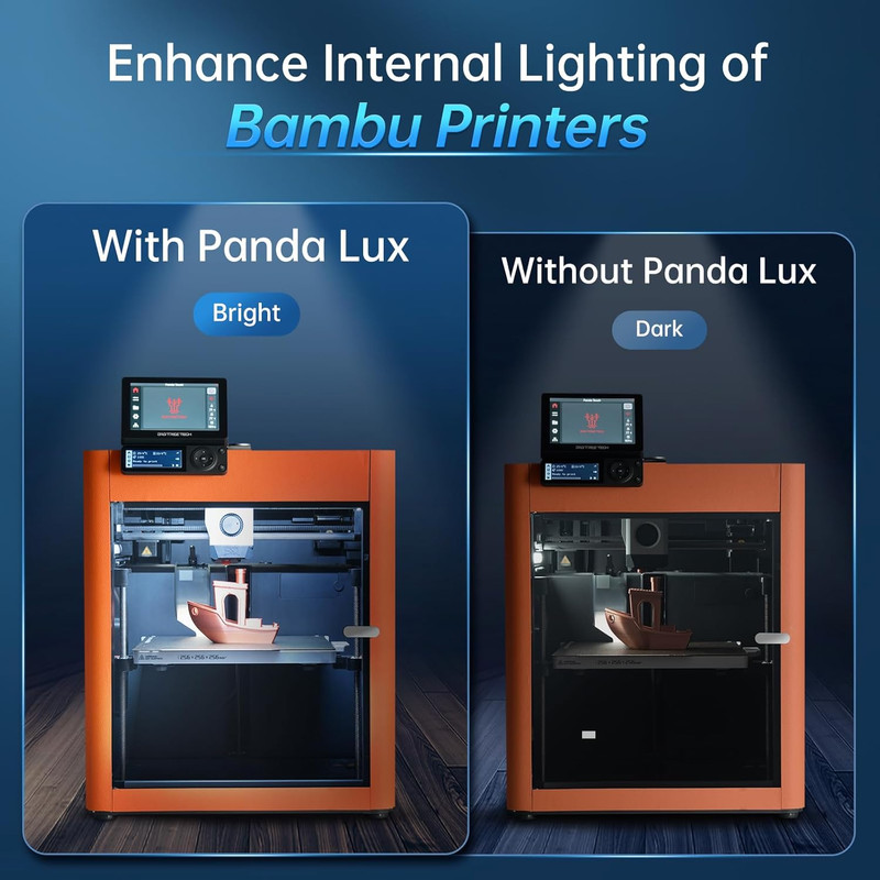 BIQU Panda Lux for Bambu-Lab P1S P1P X1C X1E 3D Printers, LED Light Strip Upgrad gallery