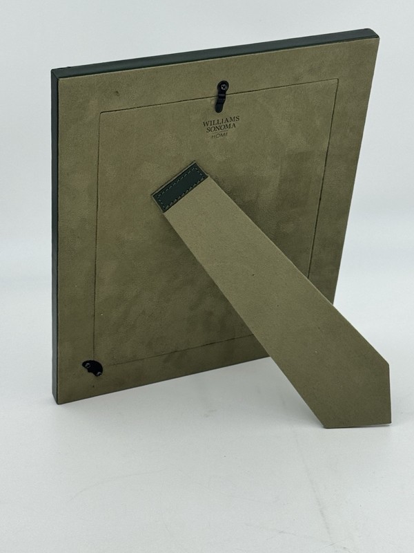 New Williams Sonoma Home 8x10 Green Woven Leather Photo Frame, Scuffed, Read! gallery