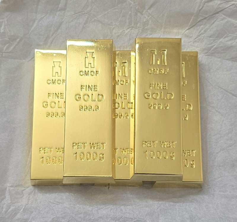 SIMULATION GOLD METAL ZINC ALLOY MATERIAL GOLD-PLATED HANDICRAFT GIFT GOLD BRICK gallery