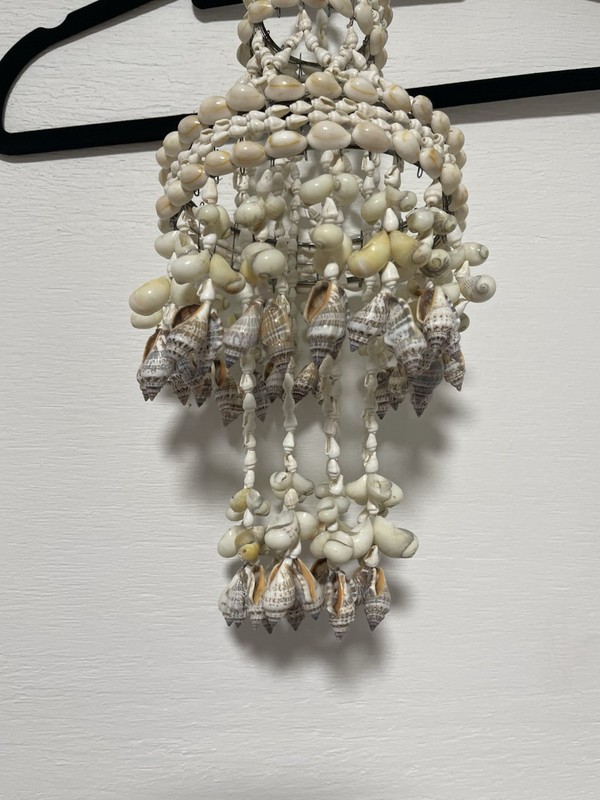 Vintage Shell Spiral With Hook Hanging Chandelier Design Natural Colour 44cm