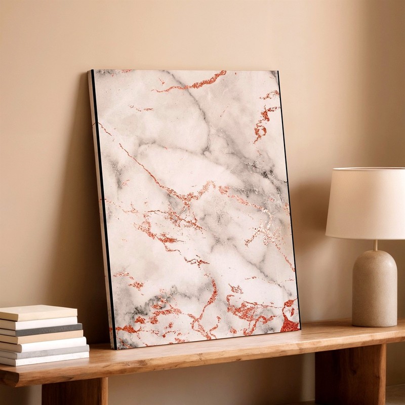 Wall Art White Marble Rose Gold Foil Abstract Print Modern Decorative Poster gallery