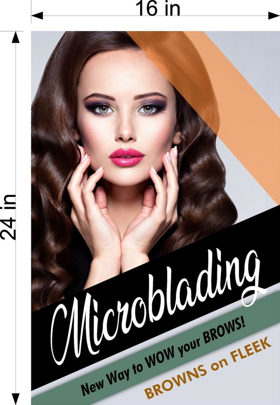 Permanent 15 Perforated Mesh See-Through Window Vinyl Microblading Sign Vertical
