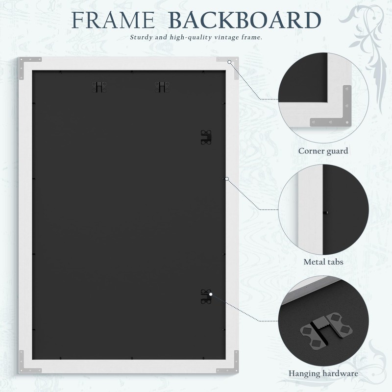Fisnish 24x36 Poster Frame, Vintage 24 x 36 Poster Frame with HD Plexiglass D... gallery