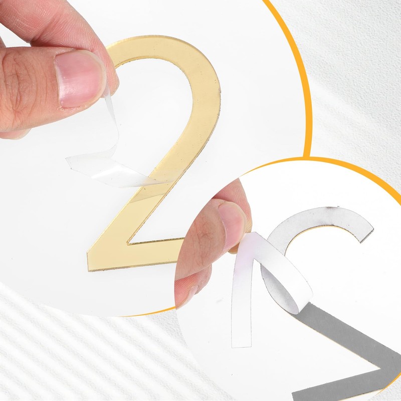 20 Pcs Gold 3 Inch Acrylic Mailbox Number, Waterproof Adhesive Numbers, 0-9 S... gallery