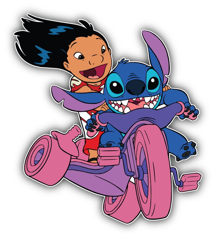 Lilo & Stitch Cartoon Bike Sticker Bumper Decal – ”SIZES”
