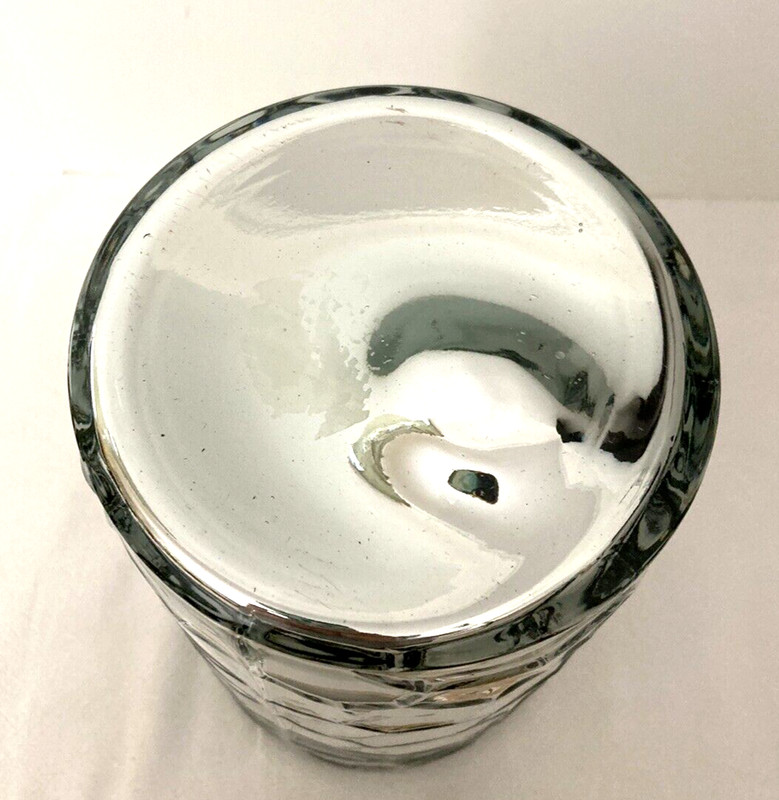 Mirrored Glass Vase Silver Cylinder 9.5" H Flower Arranging Holiday Glam Shiny gallery