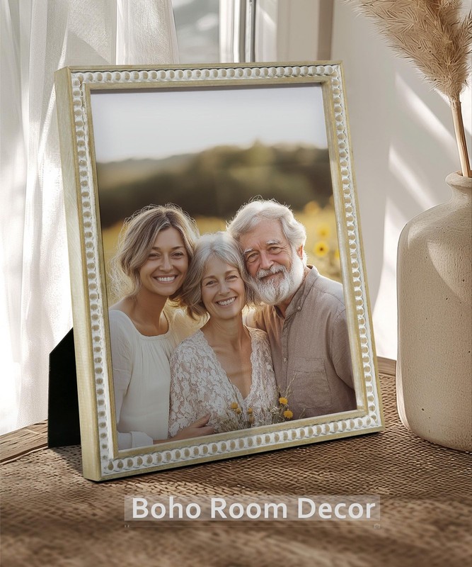 8x10 Picture Frame, Natural Pine Wood Wall Mount Photo Frame Boho Distressed ... gallery