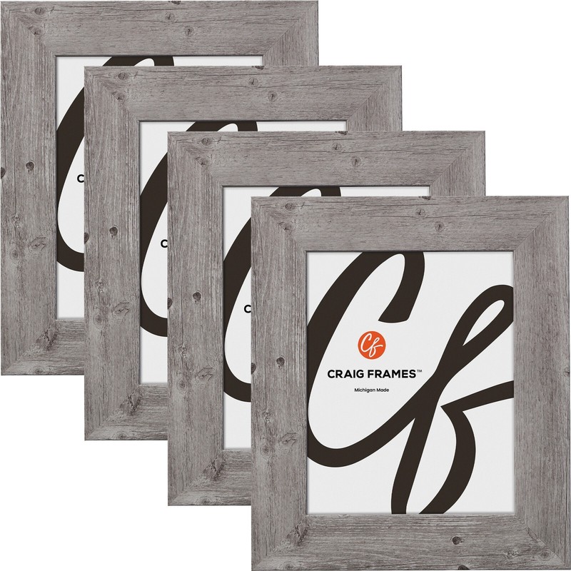 American Barn, 2″ Grey Faux Barnwood Picture Frame, 4×5 – 20×26, 4-Pack