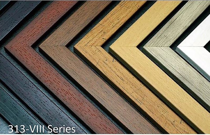 Custom Matted Picture Poster Frame & Mat 1-1/8" Brown Modern 313VIII 16x20 24x36 gallery