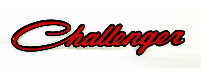 Dodge Challenger Script Steel Sign - Red gallery