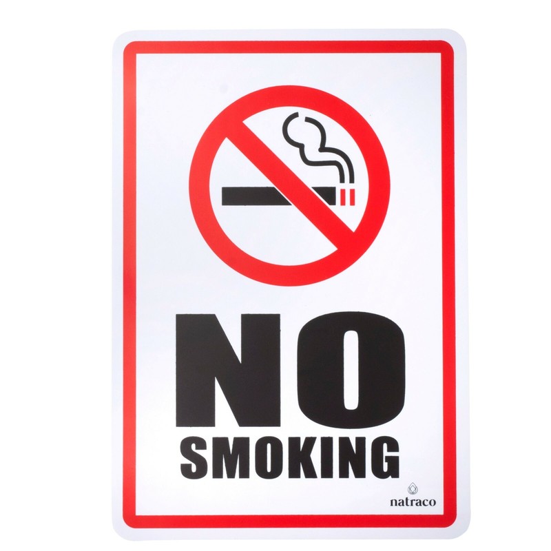 No Smoking Sign (4 Pack) 10" X 7" Self Adhesive, Long lasting for Indoor/Outdoor gallery