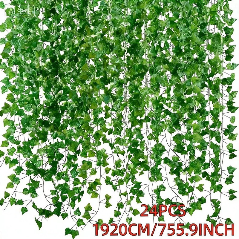 24PCS Artificial Ivy Garland 19M Green Vine Wall Decor Wedding Party Home Decora gallery