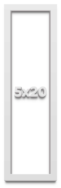 5×20 IN Shadow Box Frame White | 1 Inches Deep Real Wood Contemporary Shadowbox