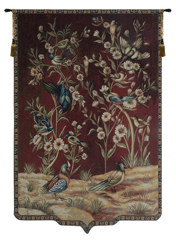 Wild Birds and Flowers with Tassels Woven Home Decor Wall Art Hanging Tapestry