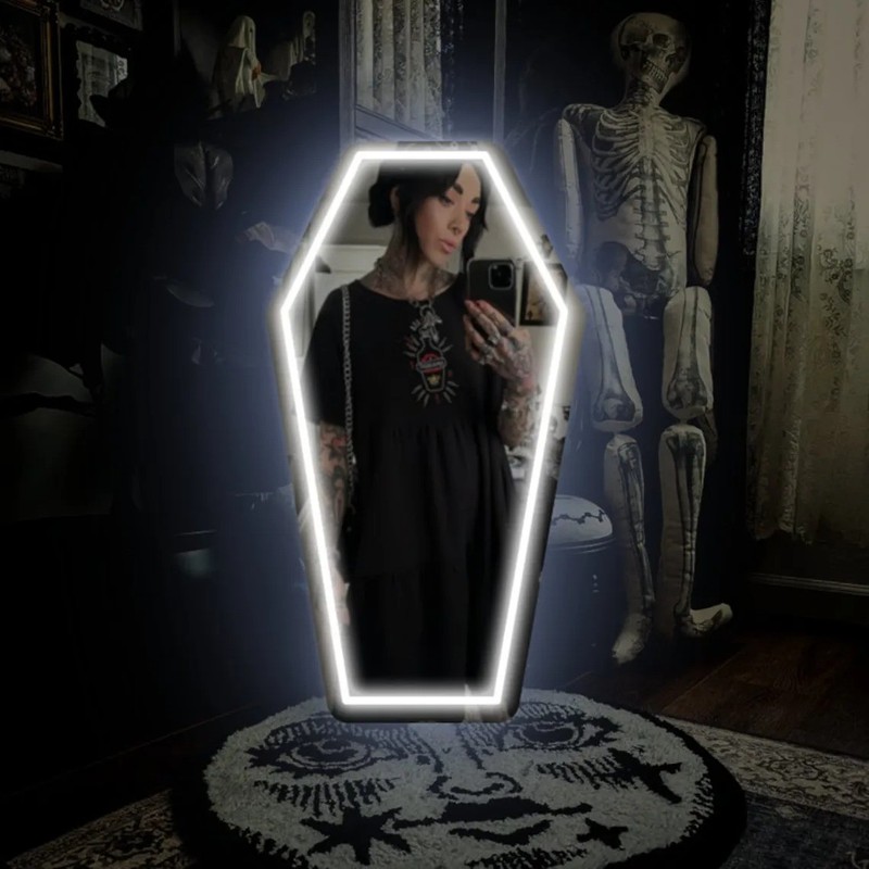 Coffin Mirror Neon Sign Goth Lover Gift Gothic Decor Goth Room Decor Dark Art AA gallery