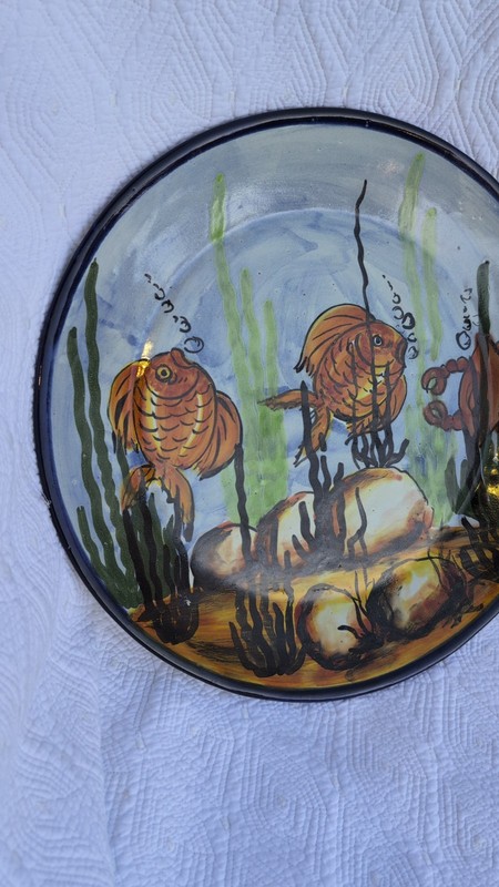 Decorative Talavera Pottery Castillo Fish and Seaweed Large Platter gallery