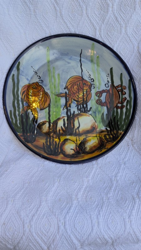 Decorative Talavera Pottery Castillo Fish and Seaweed Large Platter gallery