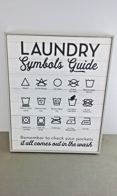 Stupell Home Decor “LAUNDRY Symbols Guide” Framed Wall Art 20″ high & 16″ wide