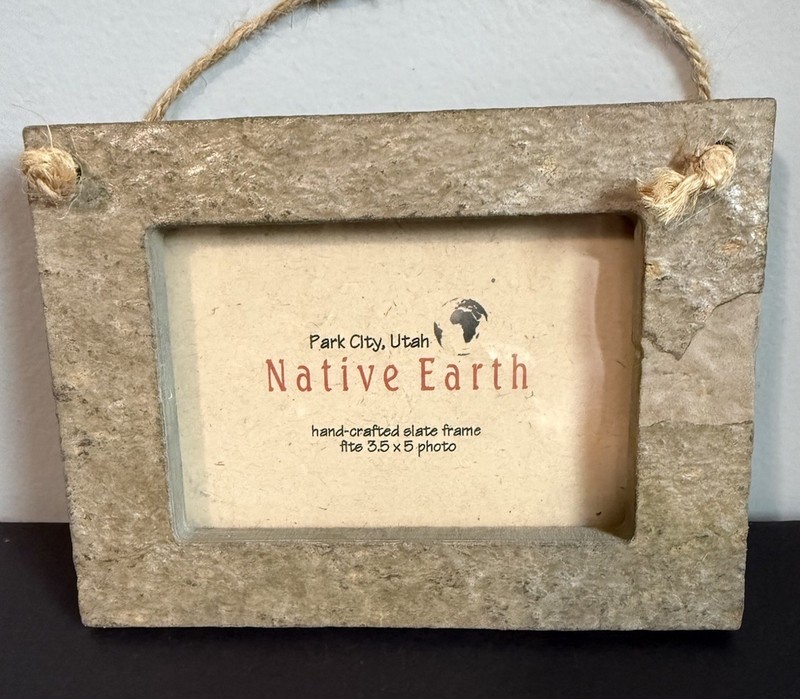 Handcrafted Slate Stone Picture Frame 3:5 X 5 – Native Earth Park City Utah