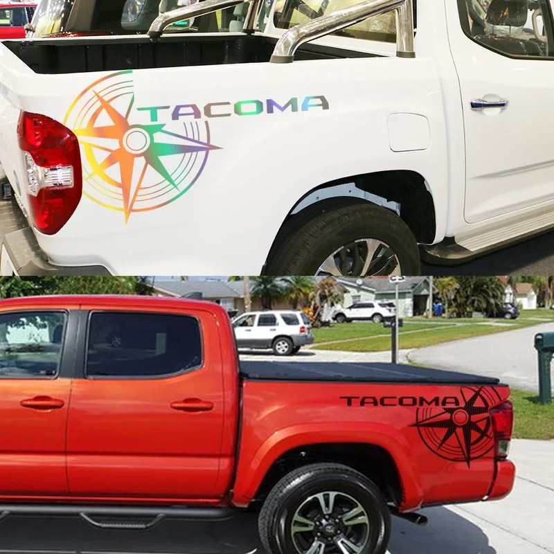 Compass Trunk Bed Side Decal for Toyota Tacoma TRD | 2-Piece Vinyl Film Graphics gallery
