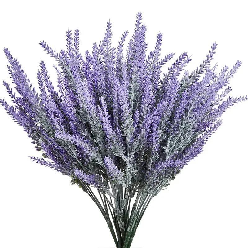 a Bunch of Provence Lavender Plastic Artificial Flowers False Plants Wedding Hom gallery
