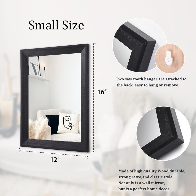 Rectangular Wall Mirror Wood Frame Bathroom Bedroom Entryway Living Room Decor!! gallery