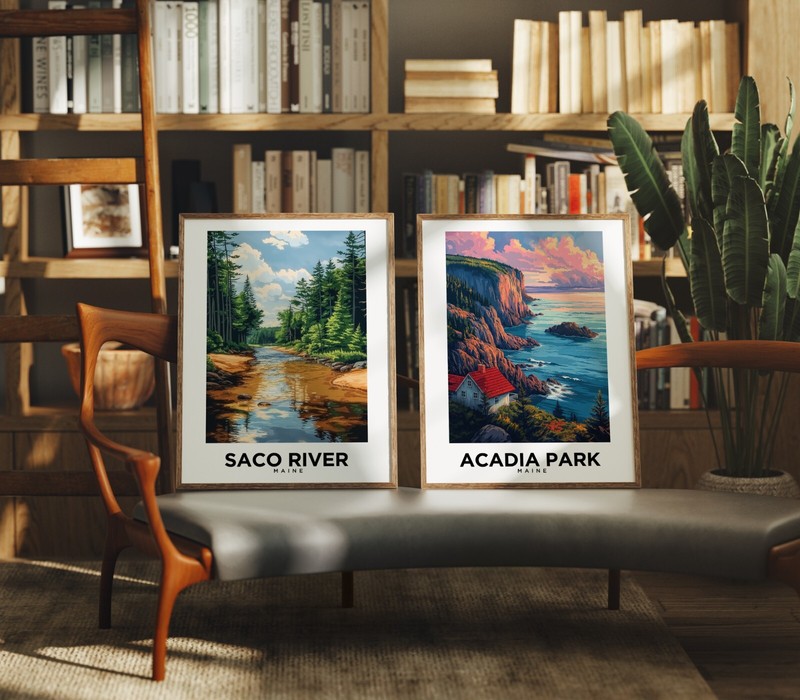 Acadia National Park Maine Travel Poster - National Park Wall Art, Home Decor gallery