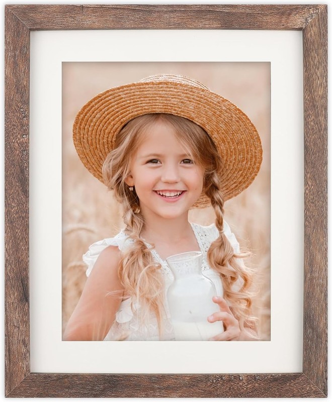 8×10 Picture Frame Wood Display Picture 6×8 with Mat or 8×10 without Mat