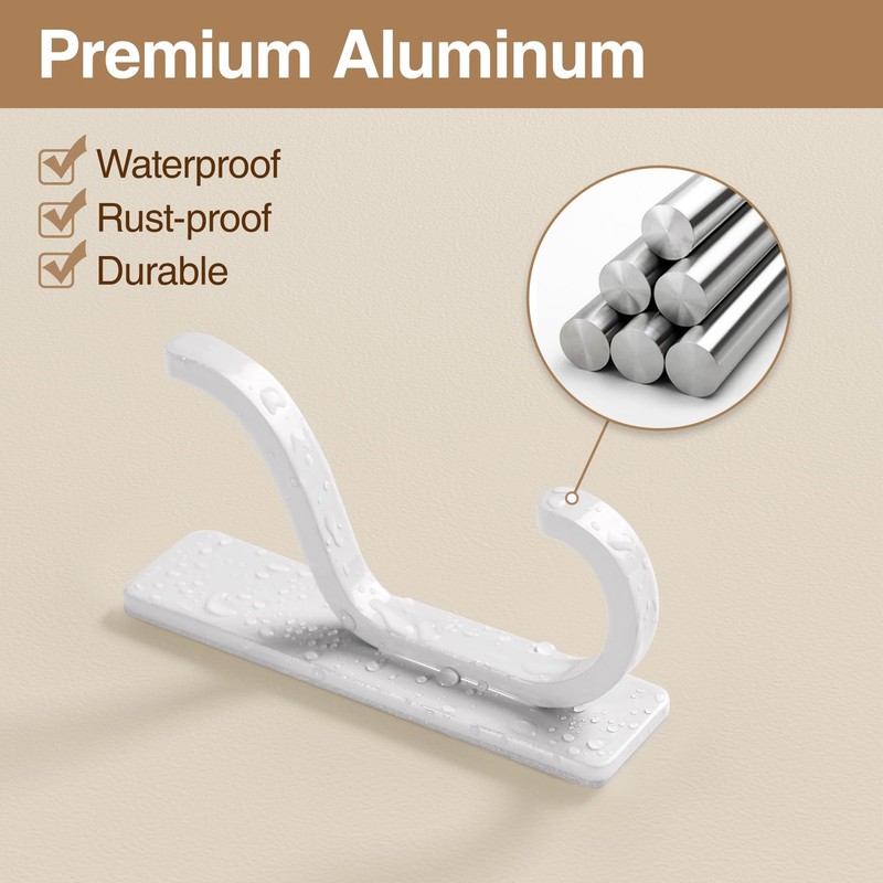 Adhesive Wall Coat Hooks - Heavy Duty Stick-On Door Hanger, Metal Hook for Ha... gallery