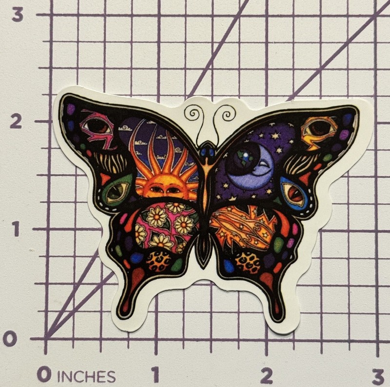 Butterfly Hippie Symbols – Vinyl Decal Sticker Bomb Moon Love Eye Sun Flowers