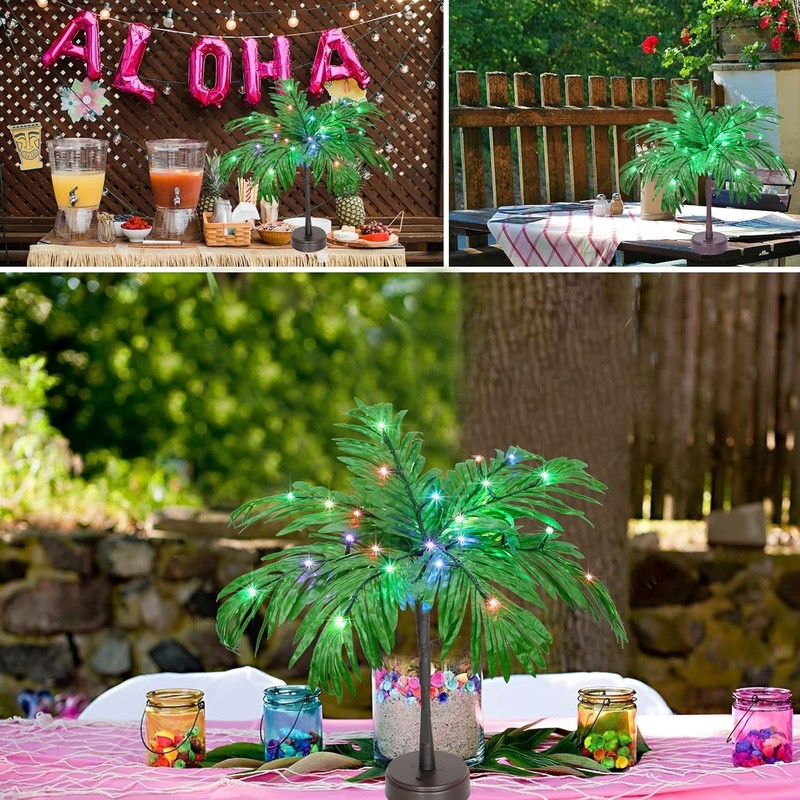28 Color Changing Lighted Palm Tree Table Decor, 23 in Tropical Artificial Palm gallery