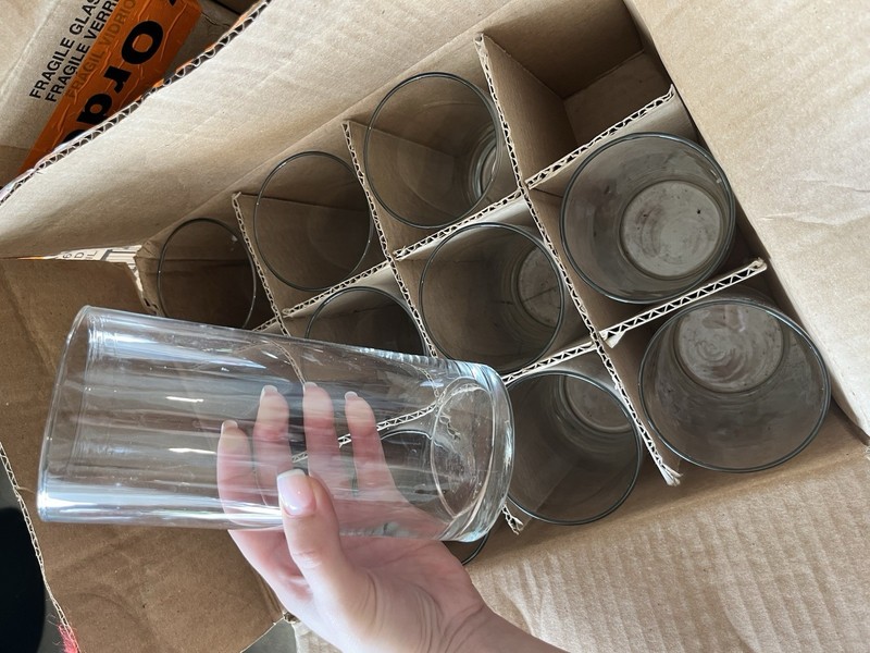 Clear Glass Cylinder Vase Decorative Solid 7.3in H x 3.4in Dia MPN 62354