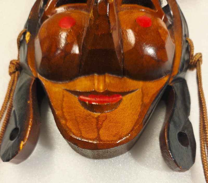 Korean Hahoe Bride Folk Art Hand Carved Wooden Face Mask Wall Decor gallery