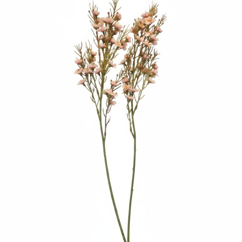 Blush Pink Dogwood Stems Two Tone Wax Flower Faux Floral Pink White Tips Wedding