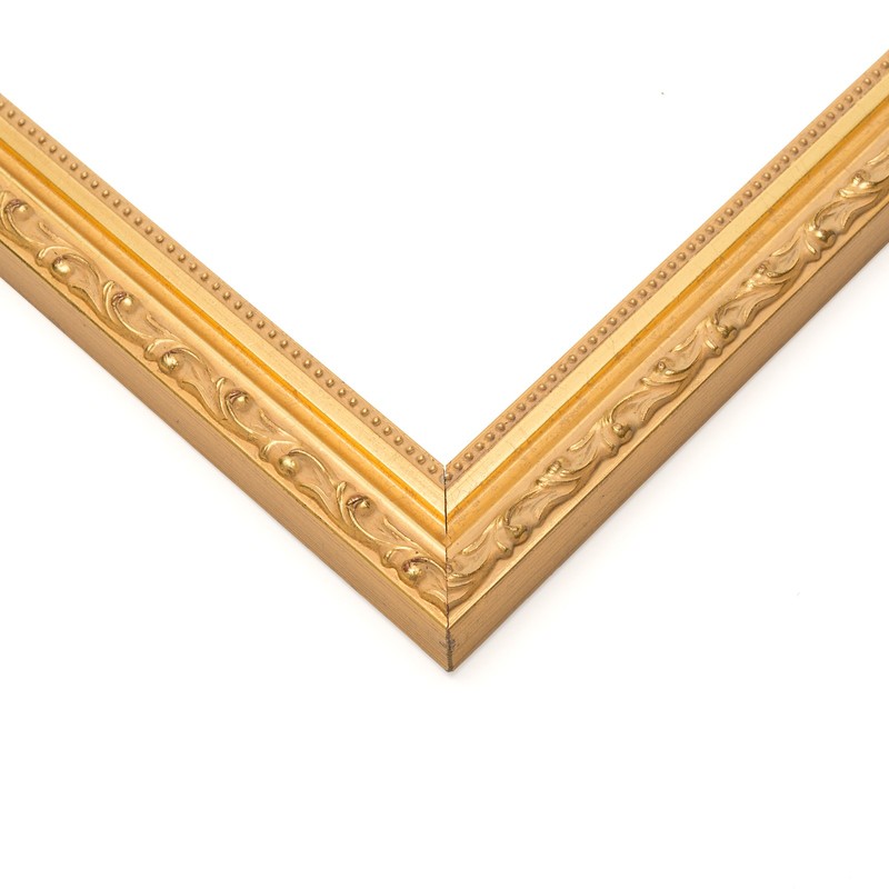 9×6 Frame Gold Solid Wood Picture Frame Width 1.125 Inches | Interior Frame Dept