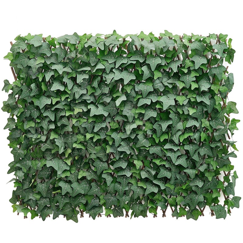 Expandable Outdoor Ivy Panel: 25x126in Artificial Greenery with 50 Zip Ties