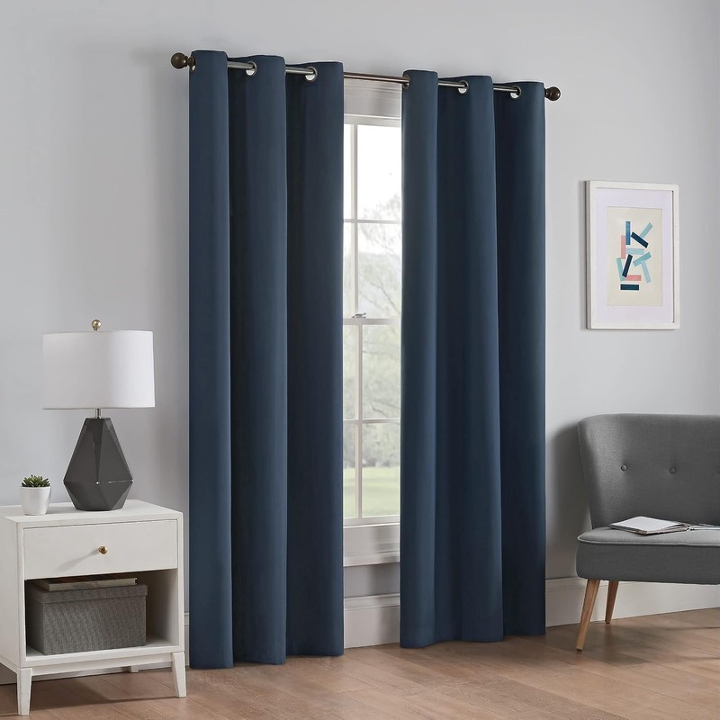 ECLIPSE Microfiber Total Blackout Thermal Grommet Window Curtain for Bedroom (1