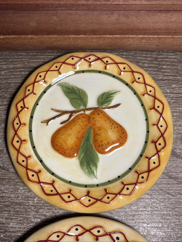MWW Market Mini Plate FRUIT TART Pear Rare Pear Berries Annie Danielson 4.5” D6 gallery