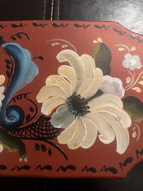 Vintage Norwegian Hand Painted Rosemaling Wall Decor gallery