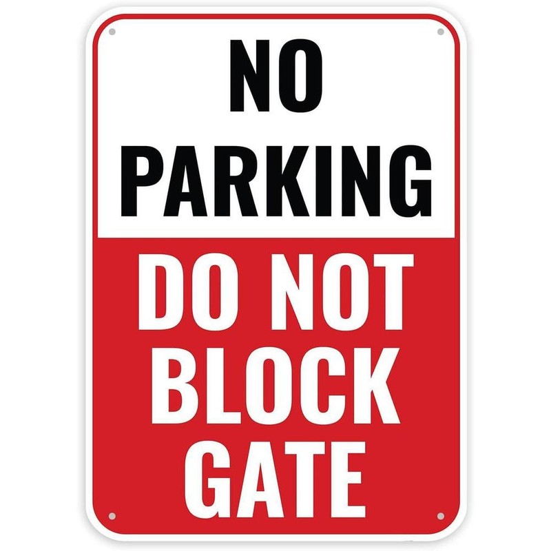 Vintage Metal Sign No Parking Do Not Block Gate Aluminum Sign 8×12