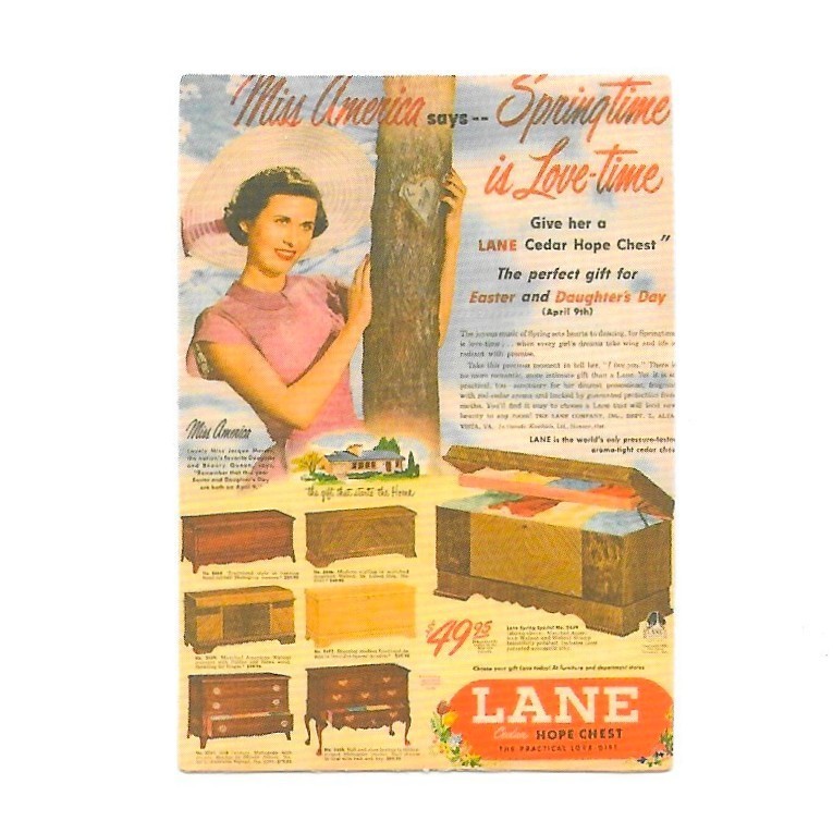 Vintage Miss America Hope Chest Die Cut Vinyl Sticker Decal Lane Easter Journal