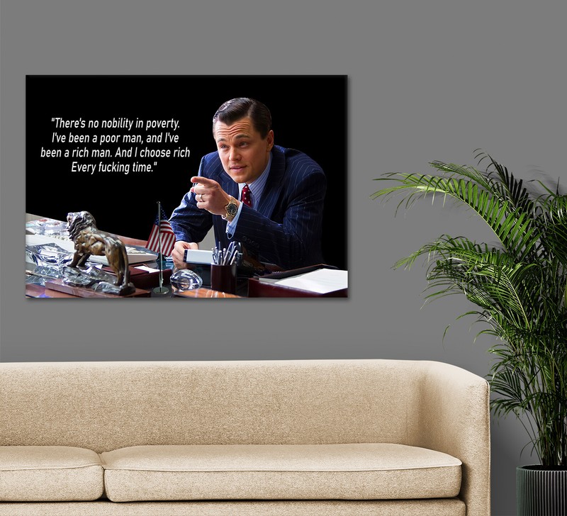 Wolf of Wall Street Framed Canvas Movie Poster Motivational Leonardo DiCaprio gallery
