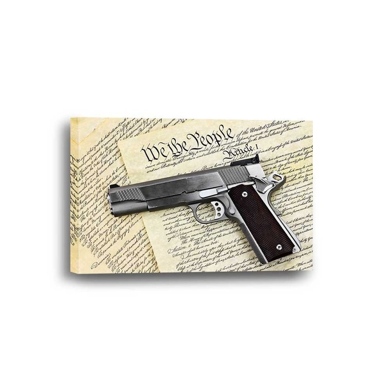 2nd Amendment Rights Gun Multiple Options 3 4 5 Panel Canvas Wall Art Home