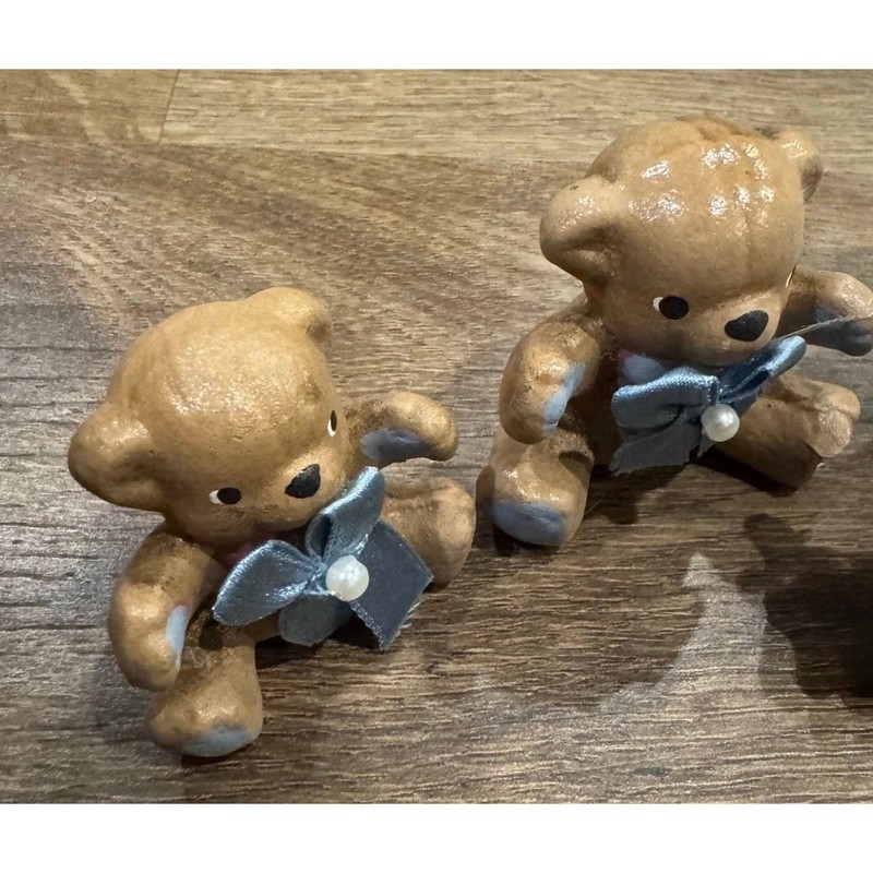 Vintage LOT OF 3 Ceramic? Miniature Mini Bears Animal Figurines Trinkets gallery