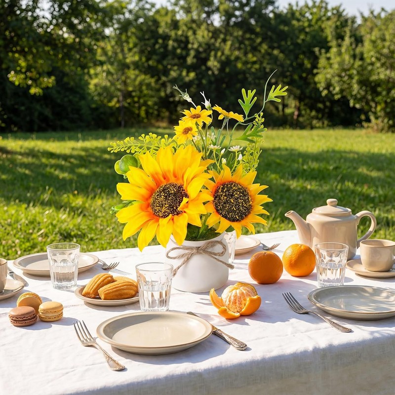 16 Pcs Sunflower Potted Plants Rustic Summer Spring Kitchen Wedding Table gallery