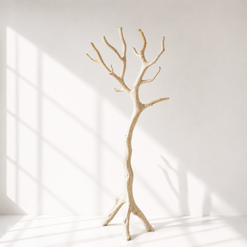 Tree Branch Coat Rack Wooden Freestanding Coat Stand Rustic Entryway Organizer