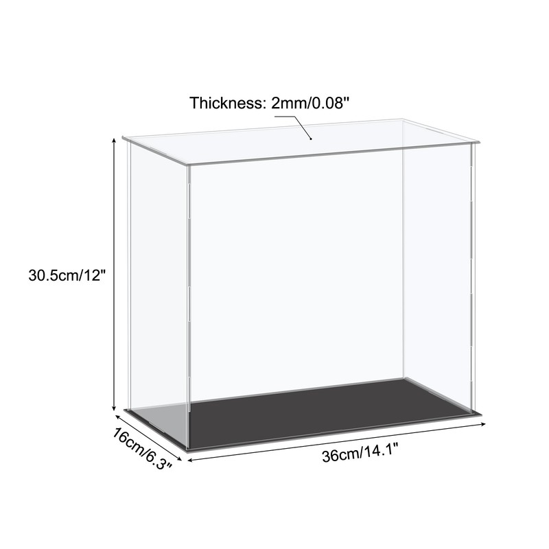 Acrylic Display Case Plastic Box Cube Storage Box Clear 36x16x30.5cm gallery