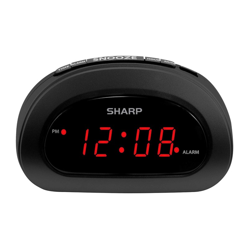 Small, SpaceSaving Digital Alarm Clock – Compact Bedside Clock with Large Red…