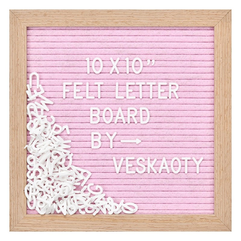 Felt Letter Board with 294 Letters, Numbers, Symbols – 10X10 Inch Changeable Mes